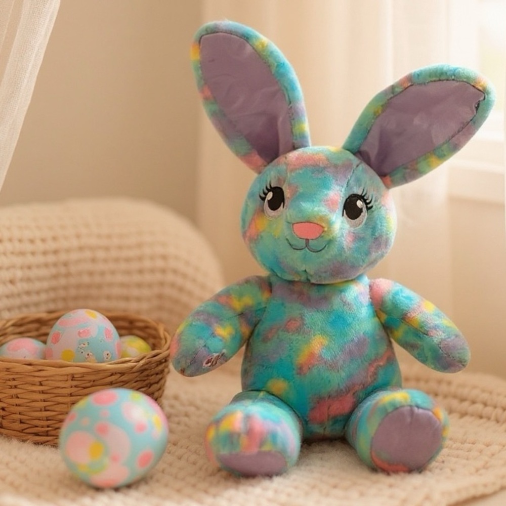 EASTER Pastel Bunny Rabbit Plush BUILD-A-BEAR Color Splash Burst Tie Dye